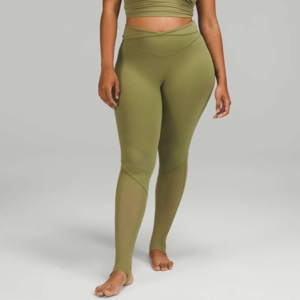 Lululemon Nulu and Crisscross Mesh Stirrup Tight
- Bronze Green